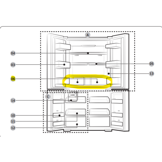 Samsung Bins - Refrigerator CASE VEG-LOW DRAWER MODULE DA97-21878A by samsungparts.nz Samsung Home Appliances-Refrigerator CASE VEG-LOW DRAWER MODULE Spare Replacement Parts from samsungparts.nz